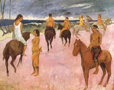 Paul Gauguin Riders on the Beach (mk07) France oil painting art